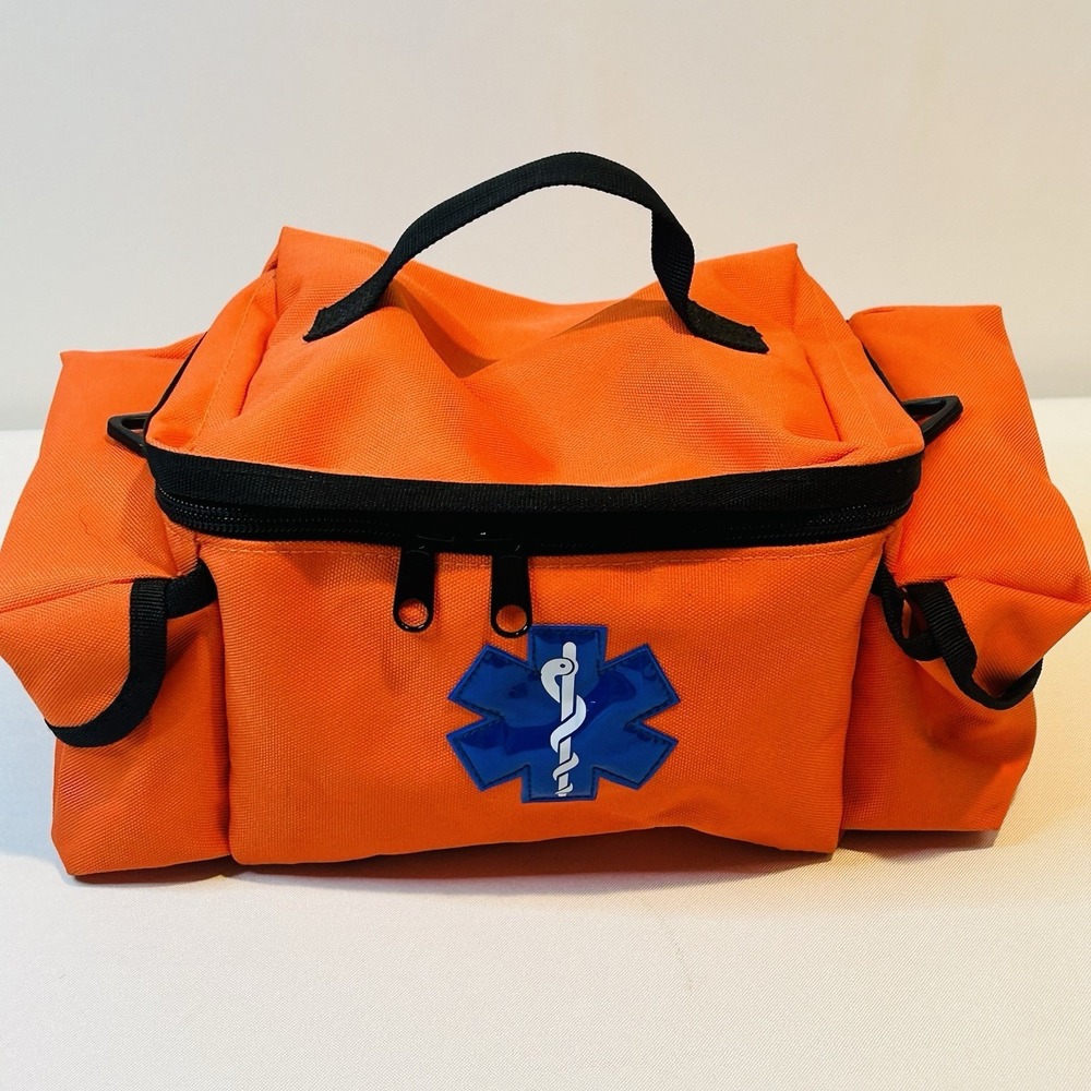Primacare First Responder Paramedic EMT Trauma Bag Orange Blue Logo 13x7x6